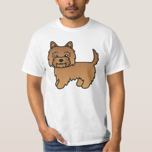 Röd Cairn Terrier Hund Tecknad Karikatyr Konstverk T Shirt