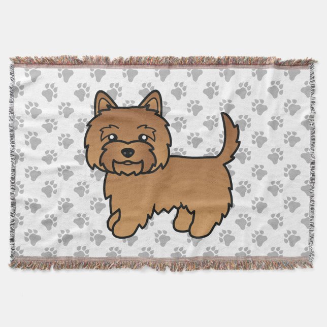 Röd Cairn Terrier Söt Tecknad Hund Filt (Framsidan)