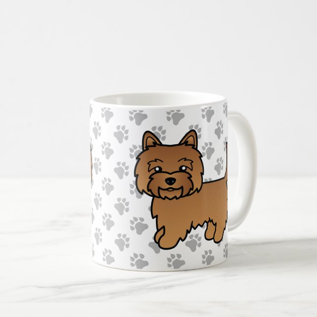 Röd Cairn Terrier Söt Tecknad Hund Kaffemugg (Framsida höger)