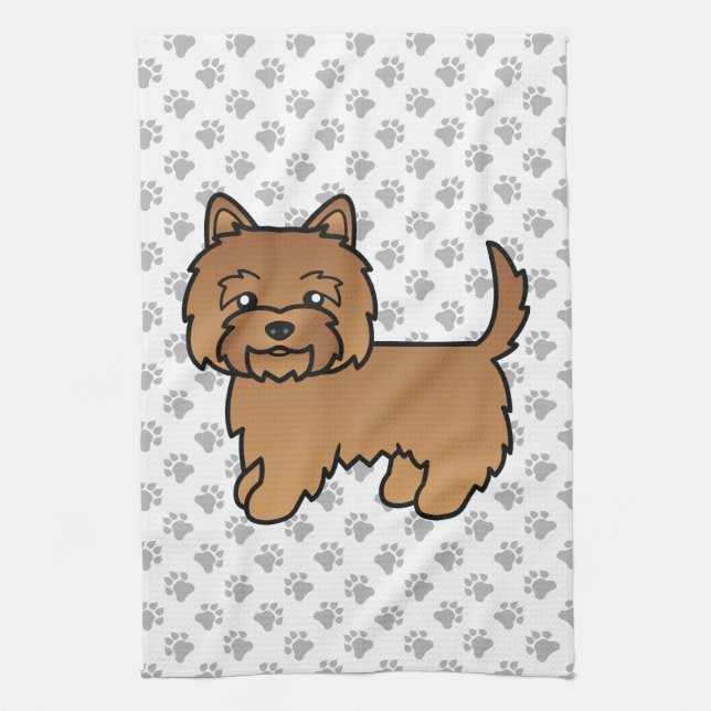 Röd Cairn Terrier Söt Tecknad Hund Kökshandduk (Vertikal)