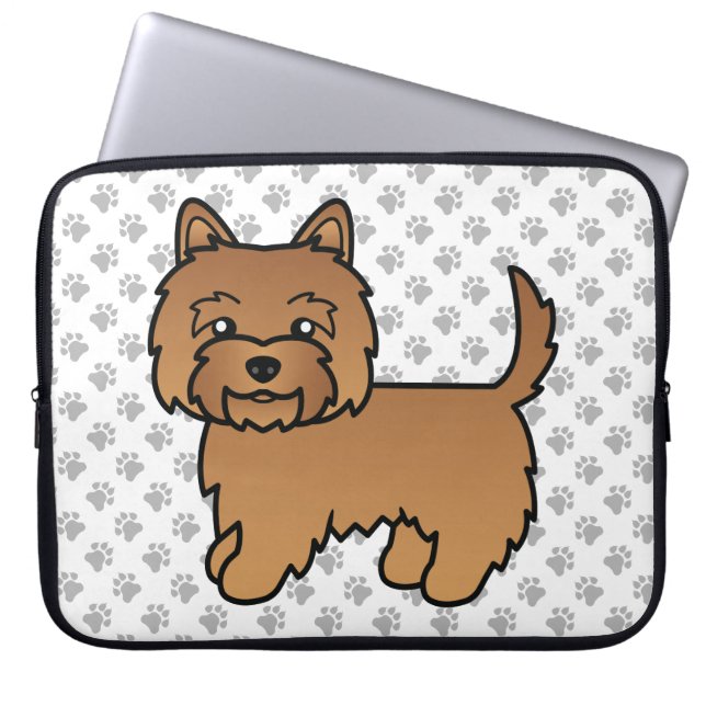 Röd Cairn Terrier Söt Tecknad Hund Laptop Fodral (Framsidan)