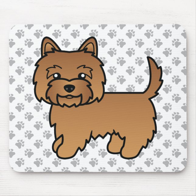Röd Cairn Terrier Söt Tecknad Hund Musmatta (Framsidan)