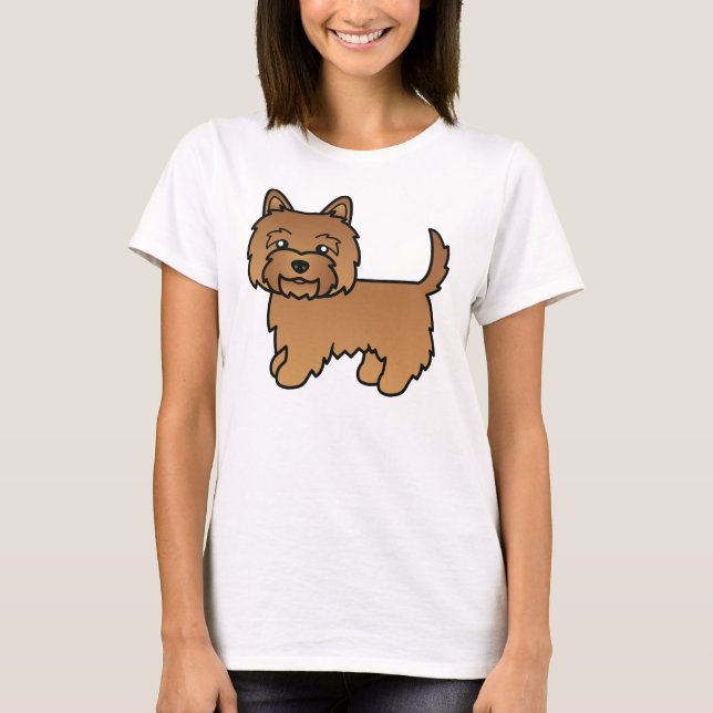 Röd Cairn Terrier Söt Tecknad Hund T Shirt (Framsida)