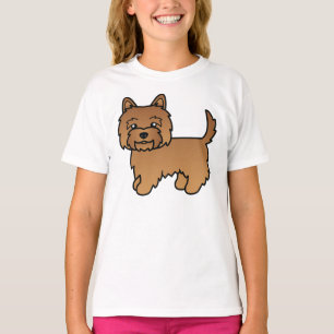 Röd Cairn Terrier Söt Tecknad Hund T Shirt