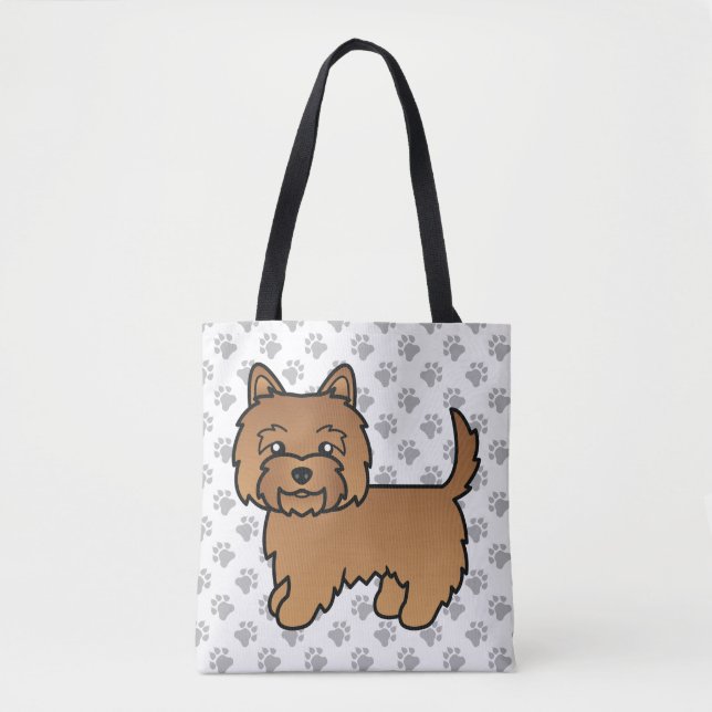 Röd Cairn Terrier Söt Tecknad Hund Tygkasse (Framsida)