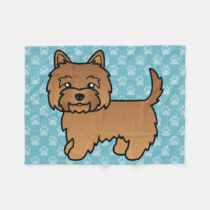 Röd Cairn Terrier Tecknad Hund Design Fleecefilt
