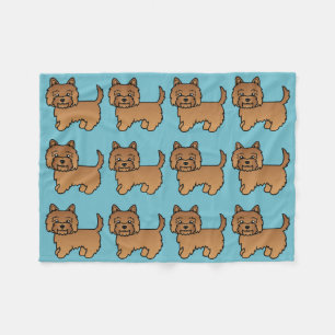Röd Cairn Terrier Tecknad Hund Design Fleecefilt