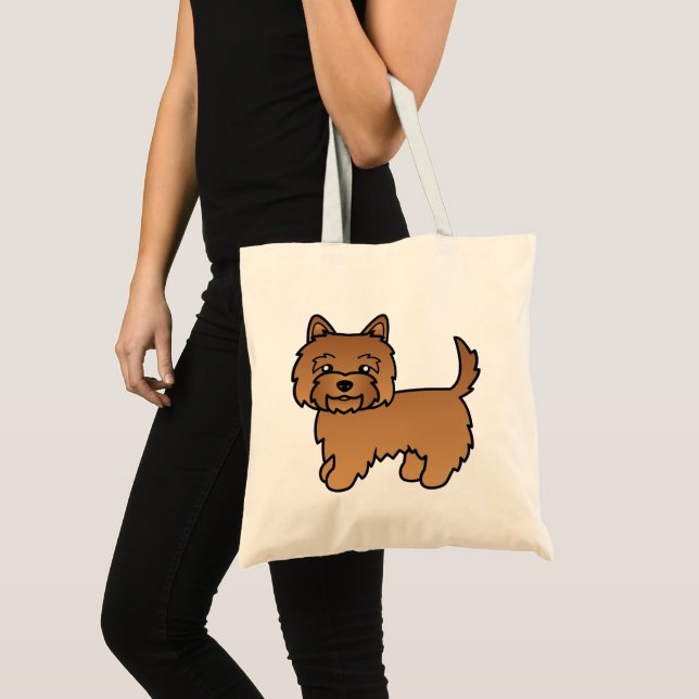 Röd Cairn Terrier Tecknad Hund Illustration Tygkasse (Framsida (produkt))
