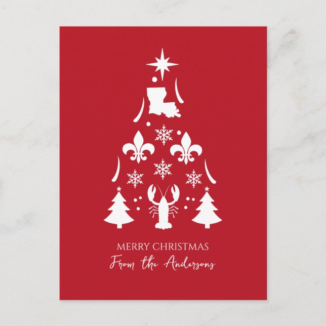 Röd Cajun Holiday Jul Helg Vykort (Framsida)