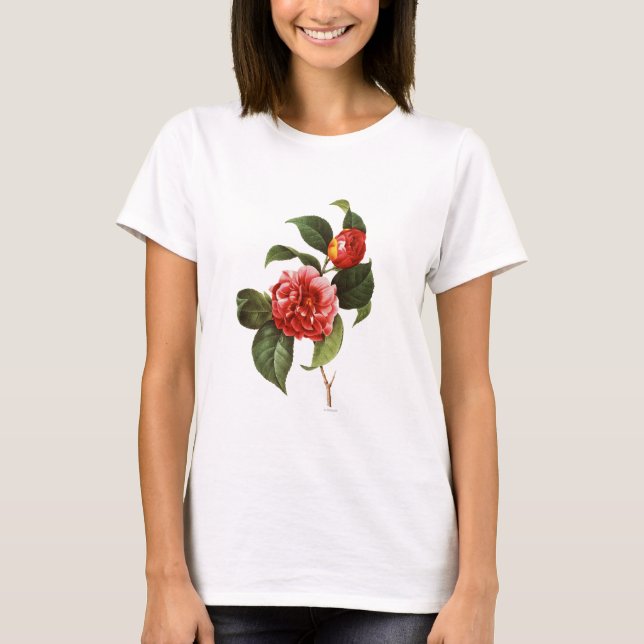 Röd Camellia, 1833 T-shirt (Framsida)