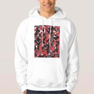 Röd Camo Digital TechHoodie Tröja Med Luva