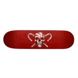 Röd candy canesockerdöskalle skateboard