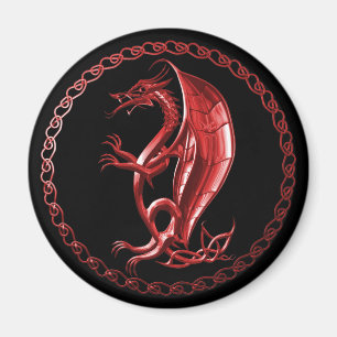 Röd Celtic drakemagnet Magnet