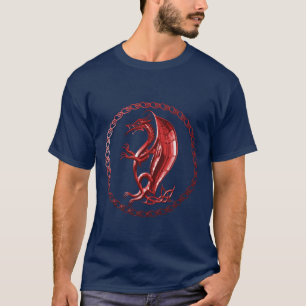 Röd Celtic drakeskjorta T-shirt
