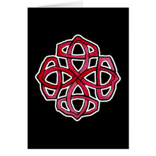 Röd Celtic Knotwork cirklar Hälsningskort