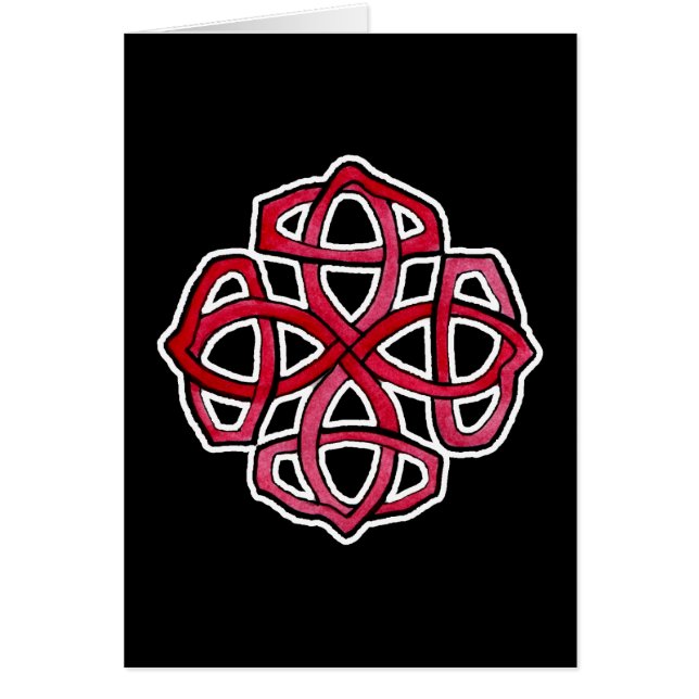 Röd Celtic Knotwork cirklar Hälsningskort (Framsidan)
