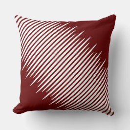 röd centrerad, ojämnt, staggerad vit diagonal Linj Kudde