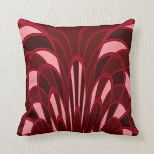 Röd champinjonabstrakt - art déco - kudde