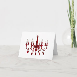 Röd chandelier ~ kort/inbjudningar inbjudan