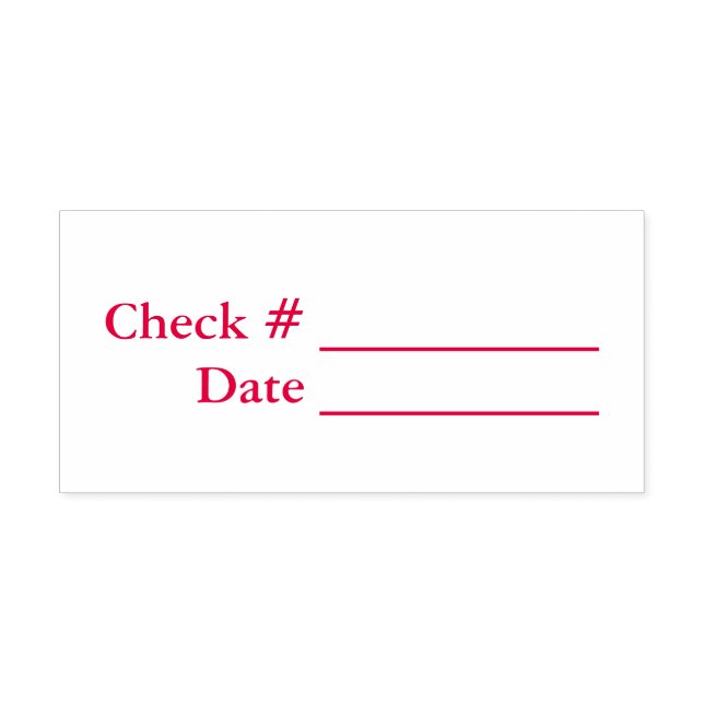 Röd check #, Datum Självfärgande Stämpel (Design)