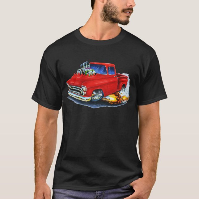 Röd Chevy uppsamling 1957 Tee Shirt (Framsida)