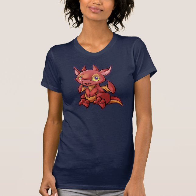 Röd Chibi drakeskjorta T Shirt (Framsida)
