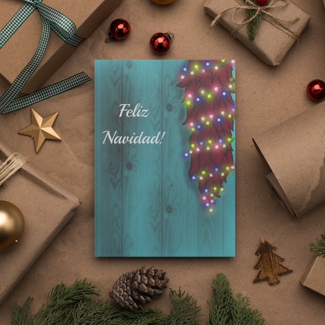 Röd Chile ristra på blå dörr julbelysning Inbjudningar (Skapare uppladdad)