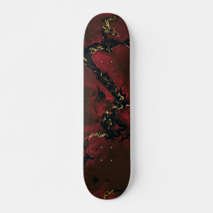 Röd chili Pepper Marble guld svart Mini Skateboard Bräda 18,5 Cm