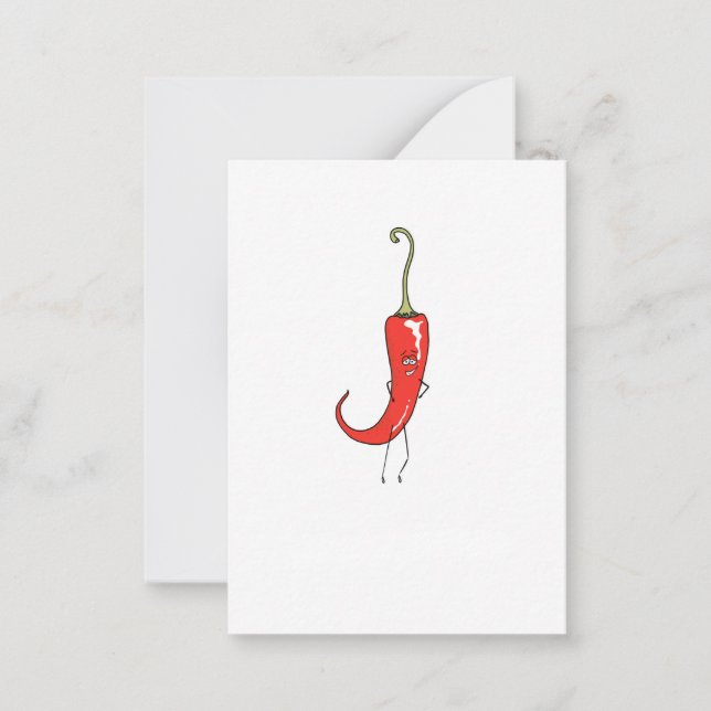 Röd chili rolig anteckningskort (Framsida)