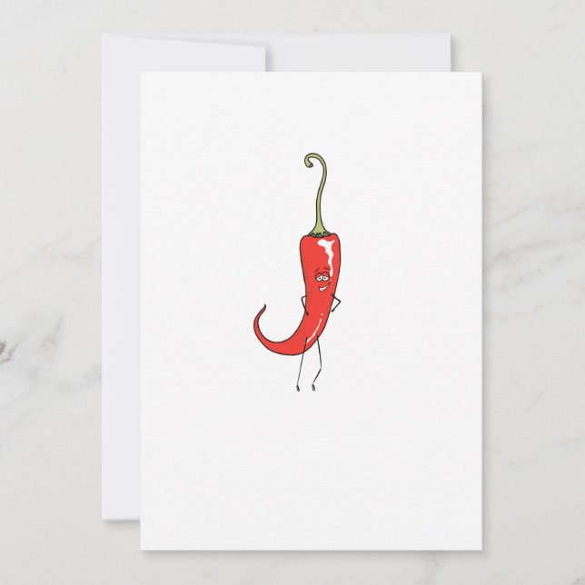 Röd chili rolig inbjudningar (Framsida)