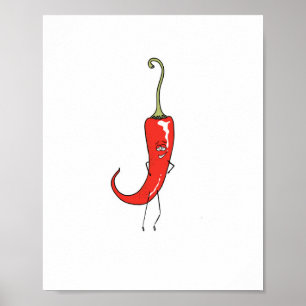 Röd chili rolig poster