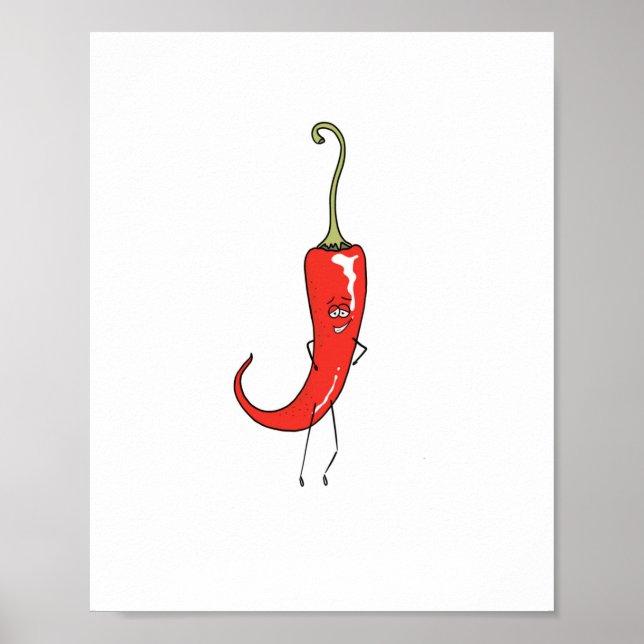 Röd chili rolig poster (Framsidan)