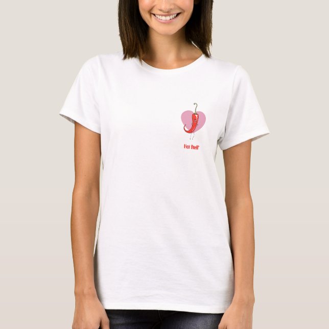 Röd chili rolig t shirt (Framsida)