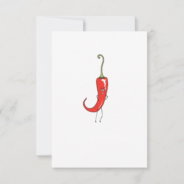 Röd chili rolig tack kort (Framsida)