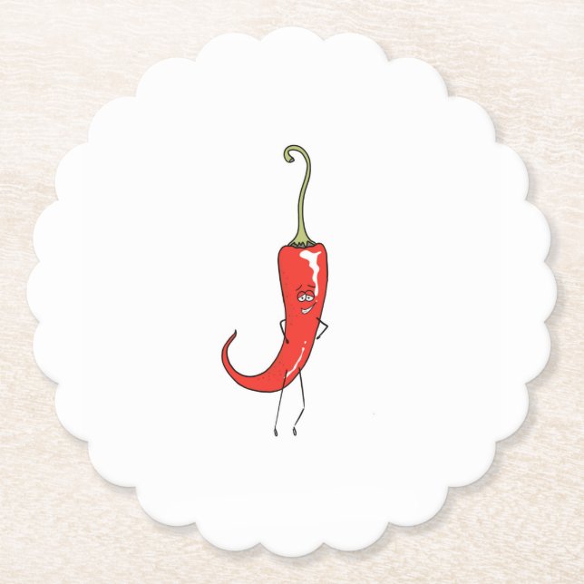 Röd chili rolig underlägg papper (Framsida)