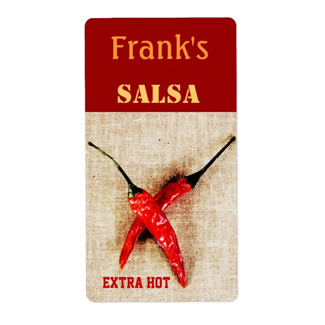 röd chilipaprika (salsa canninglabel) fraktsedel (Framsidan)