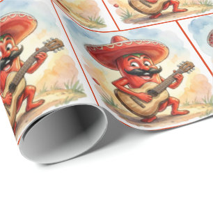Röd Chilipeppar Gitarrist Presentpapper