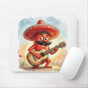 Röd Chilipeppar Gitarrspelare Musmatta