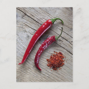Röd Chilipeppar Vykort