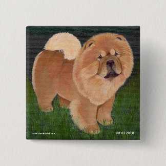 Röd chow knäppas knapp