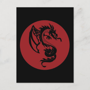 Röd cirkel Dragon Tattoo Vykort
