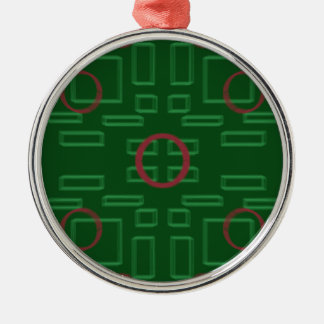 Röd cirkel på Grönt Geometric Ornament