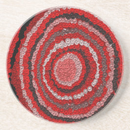 Röd cirkulär designer Mönster Underlägg