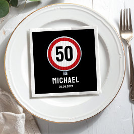 Röd cirkulär vägskylt med ANPASSNINGSBAR AGE-födel Pappersservett