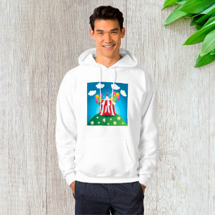 Röd cirkus tält herr hoodie