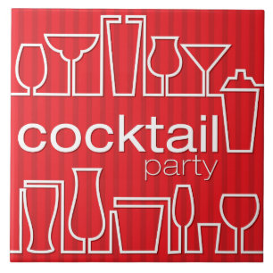 Röd cocktail party kakelplatta