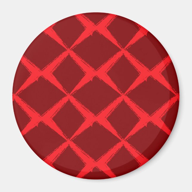 Röd, coola, trendig, stadskörning, x-formpenseldra magnet (Framsidan)