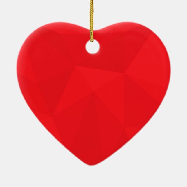 Röd, coola, unik, trendig, stadens geometriska utf julgransprydnad keramik (Baksidan)