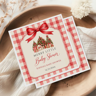 Röd Coquette-båge Julgran Fest Pappersservett