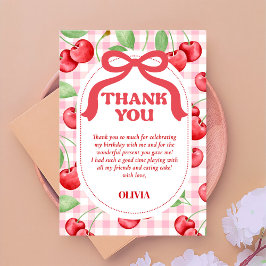 Röd Coquette-båge Körsbär  Tack Kort